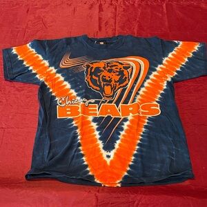 Chicago Bears Tie-Dye Short Sleeve Tee - Navy and Orange